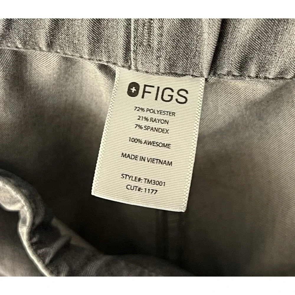 FIGS Cairo Cargo Scrub‎ Pants Mens Size Medium Graphite Gray Drawstring Pockets